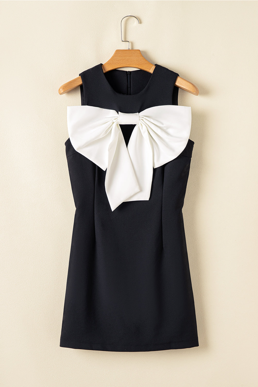 Black Contrast Bowknot Mini Dress RTS