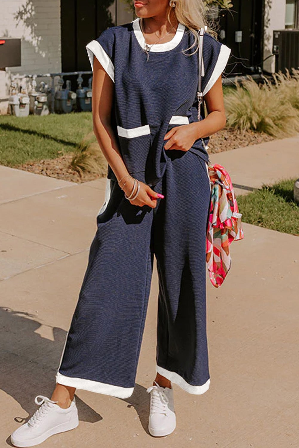 Colorblock Pants Sets RTS