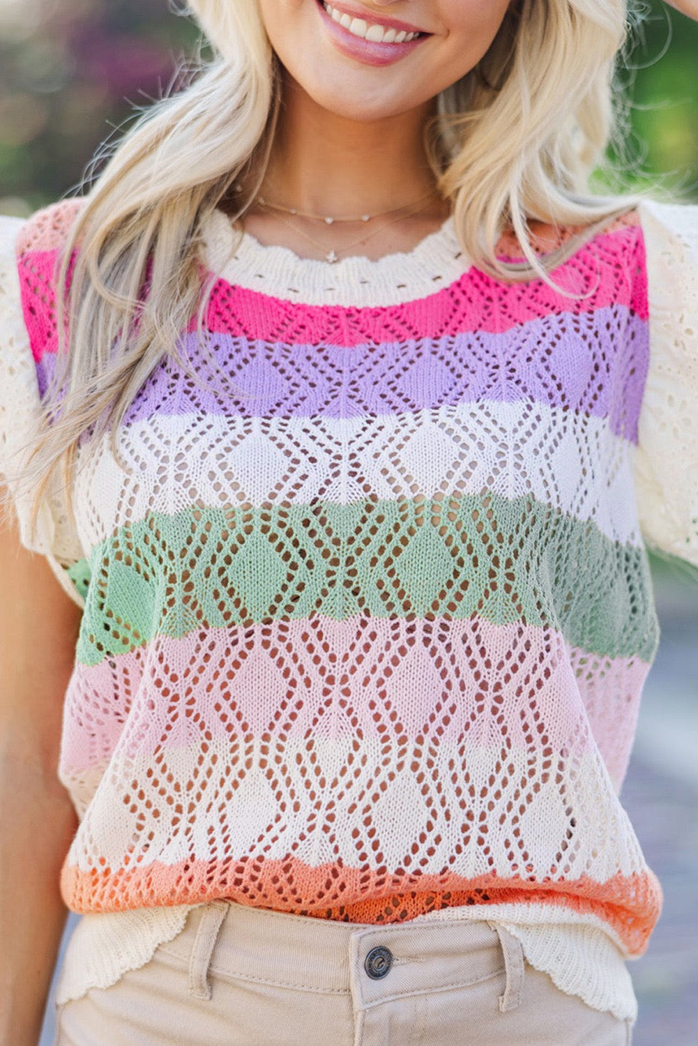 Striped Knit Sweater Vest March.