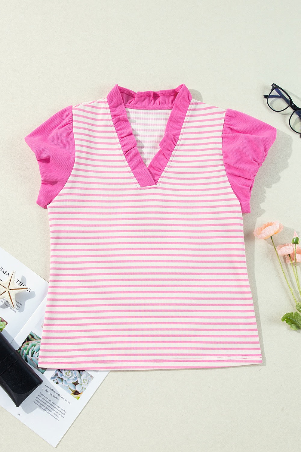 Pink Striped Blouse March.