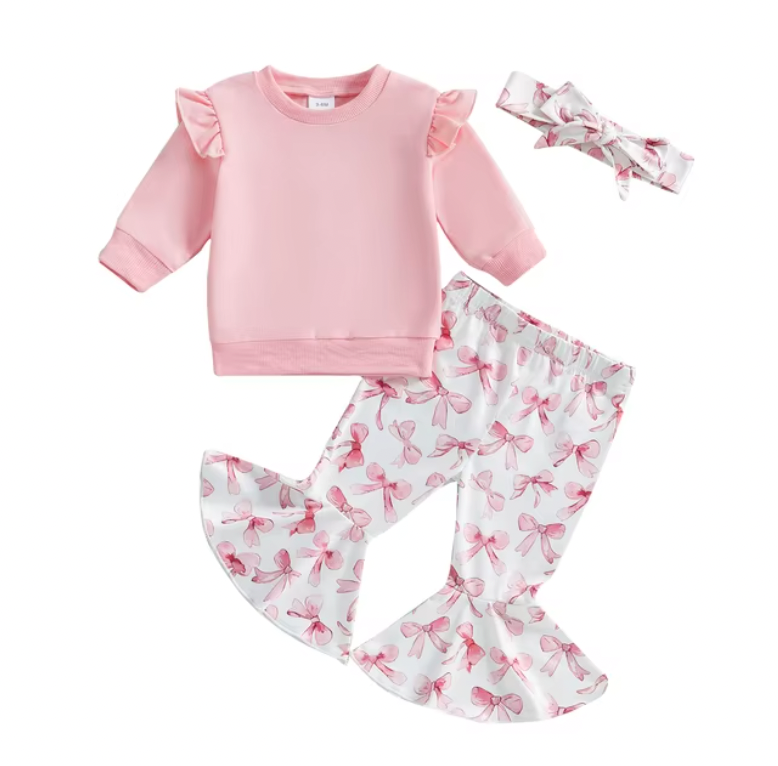 Pink Flutter Crewneck Bow Bells RTS