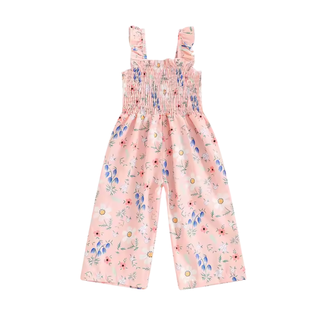 Light Pink Blue Floral Wide Leg Jumper rts