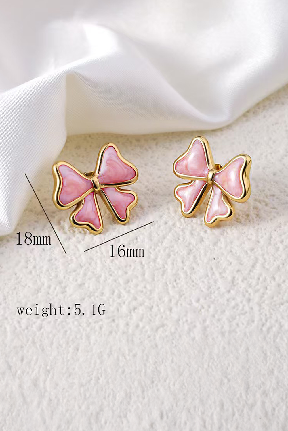 Light Pink Bow Stud Earrings RTS