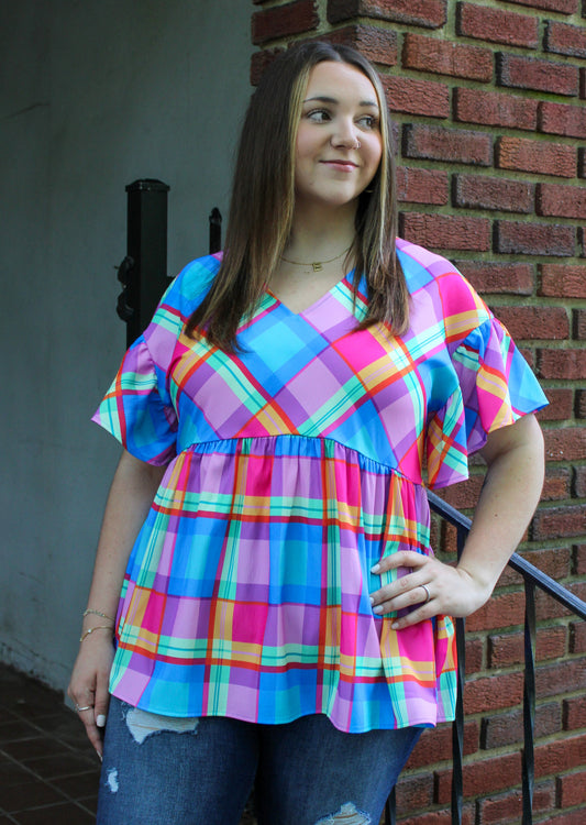 Plaid Babydoll Top May.